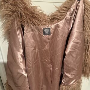 Vince Camuto pink shag coat